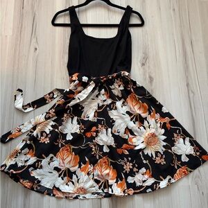 Floral Print Belted Dress
